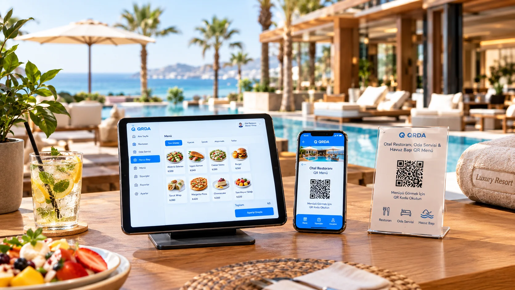 Otel Restoranı, Oda Servisi & Havuz Başı QR Menü